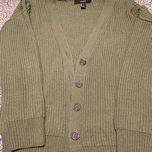 forever 21 green cardigan